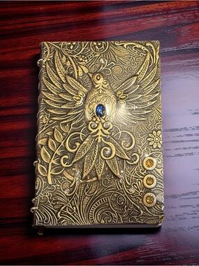 Faux-Leather Gold Phoenix Embossed Notebook Journal 
200 Pages
New with Tag